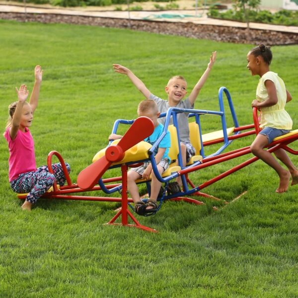 Lifetime Kid's Ace Flyer Metal Teeter Totter, Yellow, Red and Blue (151110)