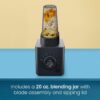 Chefman Obliterator 48 oz Countertop Blender for Smoothies, 1380W Motor to Crush Ice, Nuts, and Frozen Fruit with Stainless Steel Blade, Auto Blend Function, Includes 20 oz Travel Jar - Midnight