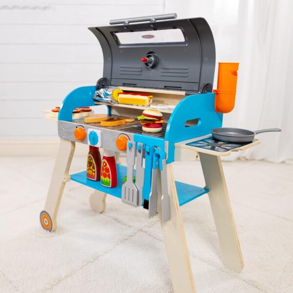 4e86d94afe904e4d9ec95257ee231c17 Wooden Luxury Grill, Smoker and Pizza Oven Toy Food Toy for Kids Pretend Cooking