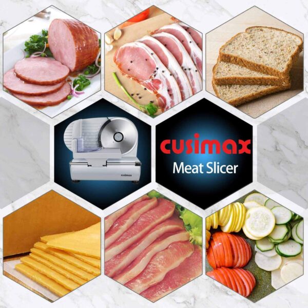 4ecbeb36fb83428d83119cf412e06cd4 CUSIMAX Electric Deli Food Slicer with Two Stainless Steel Blades