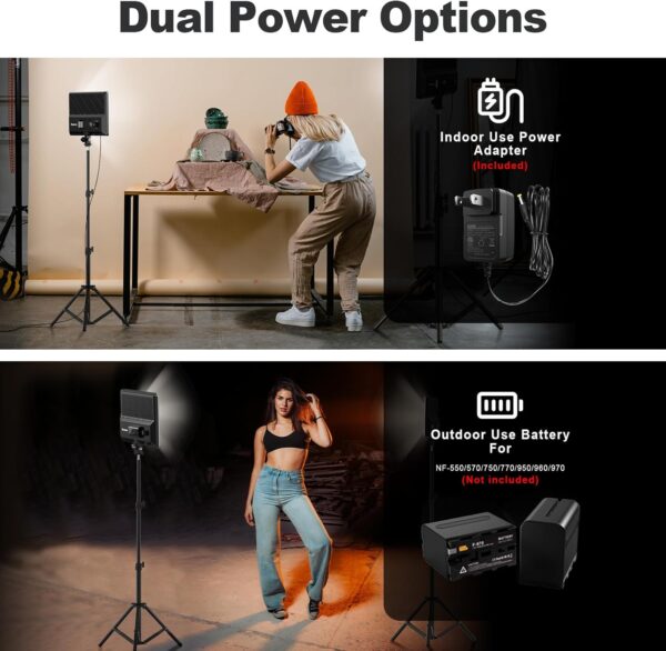 4eccf8dcd6324a339d72c68469ce76f7 D50 LED Video Light Panel Lights 15.4", 2 Packs 45W 3000K-8000K Bi-Color Dimmable Photography Lighting, CRI 96+ Videography Lighting for Video Shooting/Gaming/Live Stream/Studio/Film