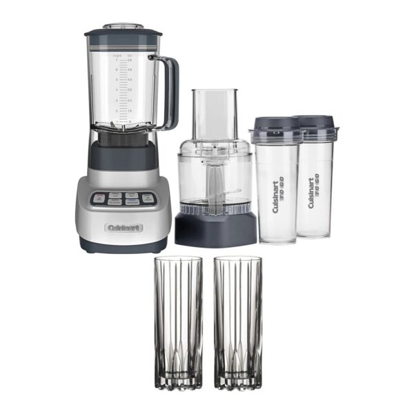 Cuisinart Velocity Ultra Trio 1HP Blender/Food Processor with Fizz Cocktail Glasses