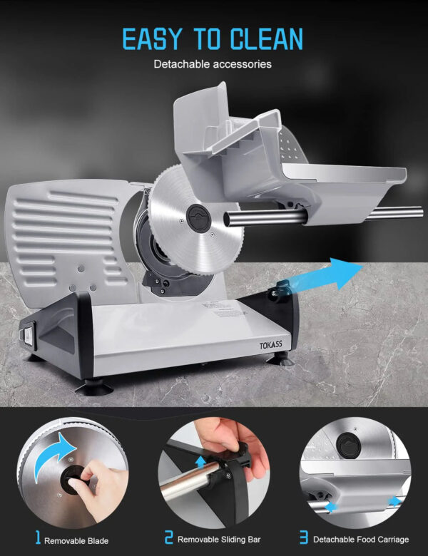 4f3d97475df5441ca9d47100ab6ebb61 TOKASS Electric Deli Food Slicer with 7.5’’ Stainless Steel Blade