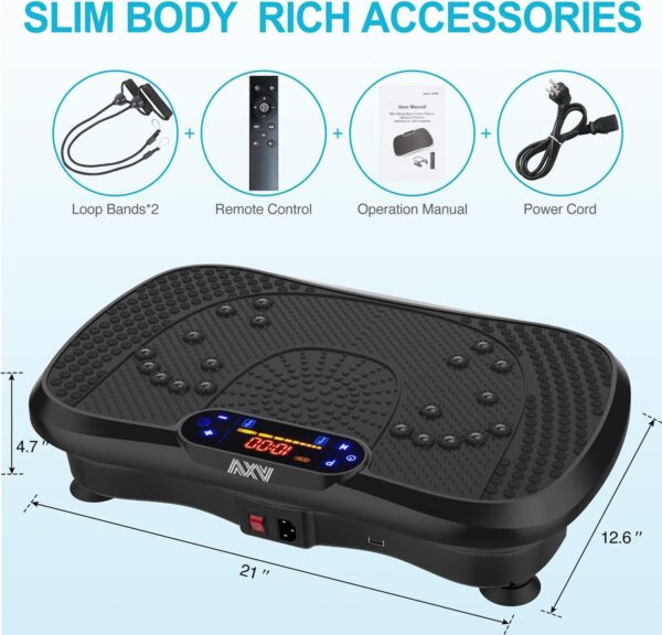 4f4068bcc6504af4a79028869b654e98 Vibration Plate Fitness Platform Exercise Machine Vibrating Lymphatic Drainage Shaking Full Body Shaker Workout Vibrate Stand Shake Board Sport Gym for Weight Loss Fat Burner for Women Men