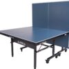 JOOLA Inside Professional MDF Indoor Ping Pong Table with Quick Clamp Table Tennis Net and Post Set - 10 Minute Easy Assembly - Tournament Quality - Foldable with Single Player Playback Mode