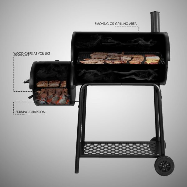 4f494c38aee04d74906c2688c778b5f3 CC1830FG, Charcoal Grill with Offset Smoker with High Heat-Resistant BBQ Gloves