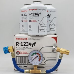 Refrigerant (3 Freon Cans) & HD Brass Can Tap with Gauge-Honey Well