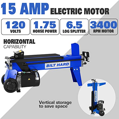 4fdb46c18df3498594dfe6ee55a581c4 BILT HARD Log Splitter 6.5 Ton, Wood Splitter Electric Powered 15Amp with Hydraulic Ram