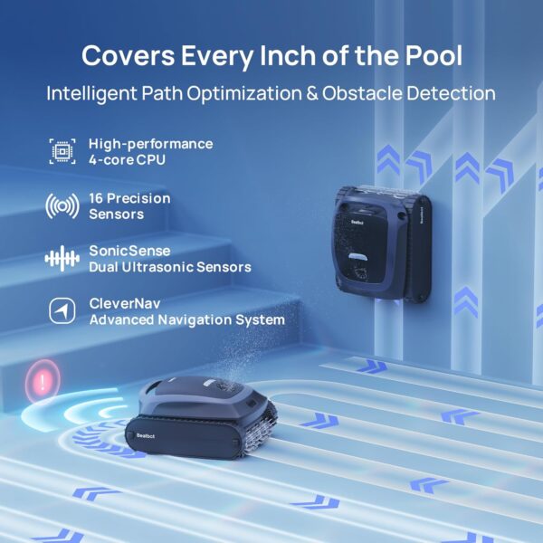 4feb347d4960440182e8b0695ef0dc6b Beatbot AquaSense 2 Cordless Robotic Pool Vacuum Cleaner, Smart Surface Parking, Double-Pass Waterline Scrubbing, Cleans Floor, Walls, and Waterline, Above & In-Ground Pools up to 3,230 sq.ft - Blue