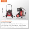 VEVOR Drain Cleaner Machine 100FT x 1/2 Inch, Auto Feed Sewer Snake Auger on Wheels, 550W Portable Drain Cleaning Machine with 8 Cutters & Air-activated Foot Switch for 2" to 4" Pipes