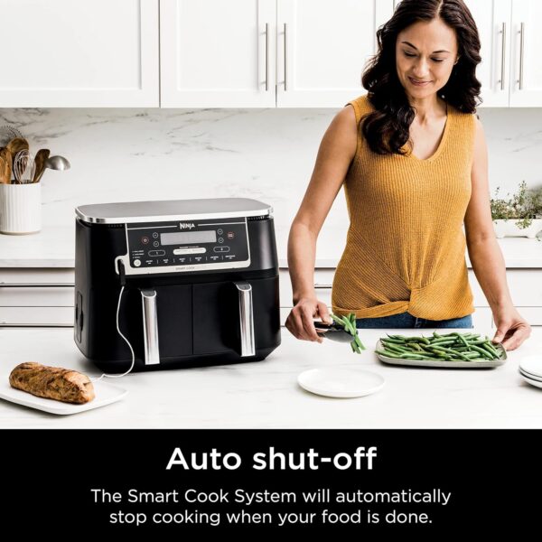 500deb8799c344eca40d04a584882a02 DZ401 Foodi 10 Quart 6-in-1 DualZone XL 2-Basket Air Fryer with 2 Independent Frying Baskets, Match Cook & Smart Finish to Roast, Broil, Dehydrate for Quick, Easy Family-Sized Meals, Grey