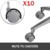 Medical Dental Stool Dentist Chair with 360 Degree Rotation Armrest PU Leather Assistant Stool Chair Height Adjustable Doctor Chair