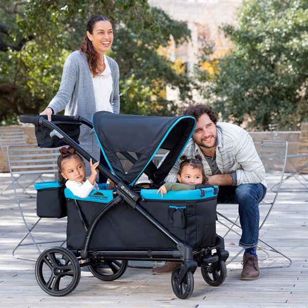 Baby Trend Expedition 2 in 1 Push or Pull Stroller Wagon w/ Canopy, Blue