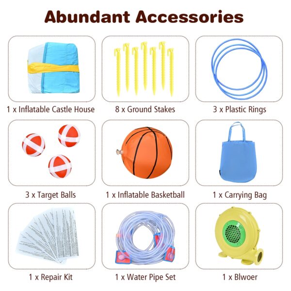 504ac4bc225c4f83b0f89db305627cf6 Costway Inflatable Water Slide Park Bounce House Splash Pool with 750W Blower