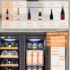 Lanbo - Freestanding/Built-In 23.4'' width 18 Bottle 56 Can Dual Zone Combo Wine and Beverage Cooler - Black
