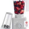 Chefman Obliterator 48 oz Countertop Blender for Smoothies, 1380W Motor to Crush Ice, Nuts, and Frozen Fruit with Stainless Steel Blade, Auto Blend Function, Includes 20 oz Travel Jar - Midnight
