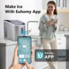 Nugget Ice Maker Countertop with Handle, Ready in 6 Mins, 34lbs Per Day, Removable Top Cover, Auto-Cleaning, Portable Sonic Ice Maker with Basket and Scoop, for Home/Party/RV/Camping (Black)