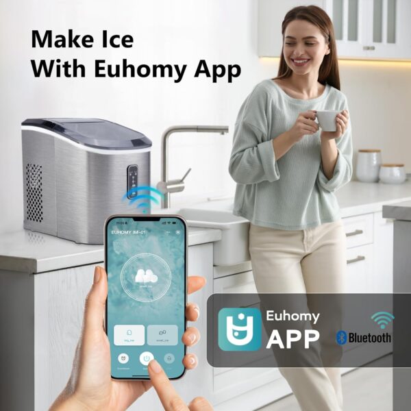 50c7a292fd0440519593151a6783fd4b Nugget Ice Maker Countertop with Handle, Ready in 6 Mins, 34lbs Per Day, Removable Top Cover, Auto-Cleaning, Portable Sonic Ice Maker with Basket and Scoop, for Home/Party/RV/Camping (Black)