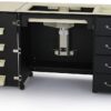 Sewing Cabinet for Sturdy Sewing, Cutting, Quilting, and Crafting with Storage and Airlift, Black Finish