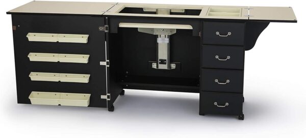 50d6321b5db8481db524644b0d04ab66 Sewing Cabinet for Sturdy Sewing, Cutting, Quilting, and Crafting with Storage and Airlift, Black Finish