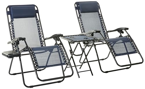 511976be629048b09739d843e7a6cedc Outdoor Adjustable Zero Gravity Folding Reclining Lounge Chair Set