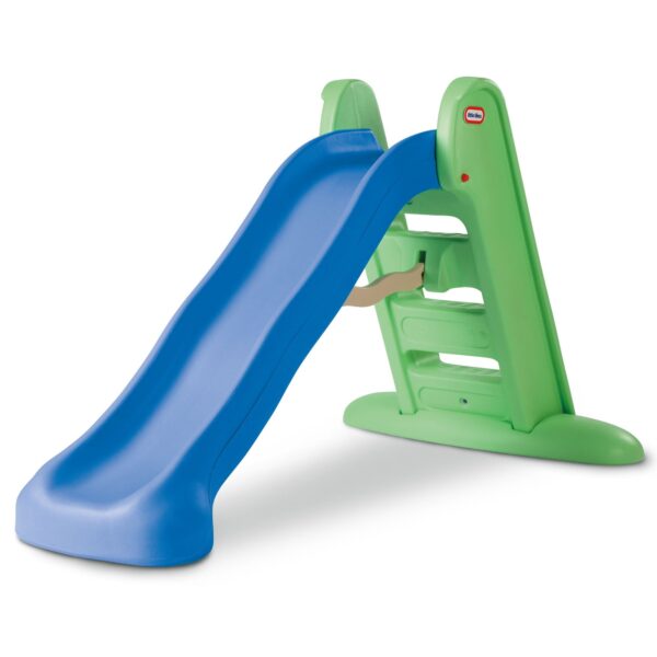 Little Tikes Easy Store Large Playground Slide with Folding for Easy Storage, Outdoor Indoor Active Play, Blue and Green- For Kids Toddlers Boys Girls Ages 2 to 6 Year old