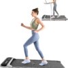 Walking Pad, Under Desk Treadmill with Incline for Home Office 2.5HP Portable Walking Treadmill with 280 Lbs Weight Capacity Walking Machine, Remote Control, LED Display