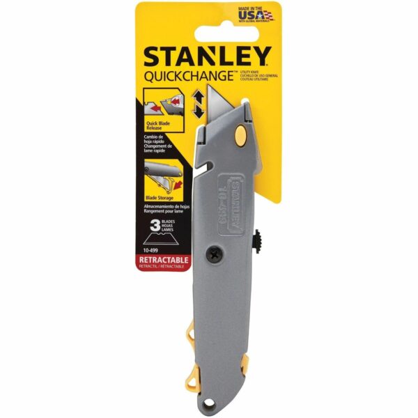 518c558e023649d8bc178213ef89608e Stanley, BOS10499, Quick-Change Utility Knife, 1 Each, Black,Silver