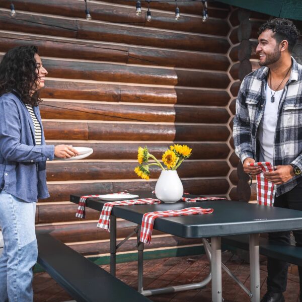 Lifetime 6 Foot Polyethylene Picnic Table, Hunter Green (22123)