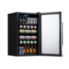 Newair 126 Can Beverage Refrigerator Cooler, Freestanding Mini Fridge with SplitShelf in Stainless Steel for Home, Office or Bar