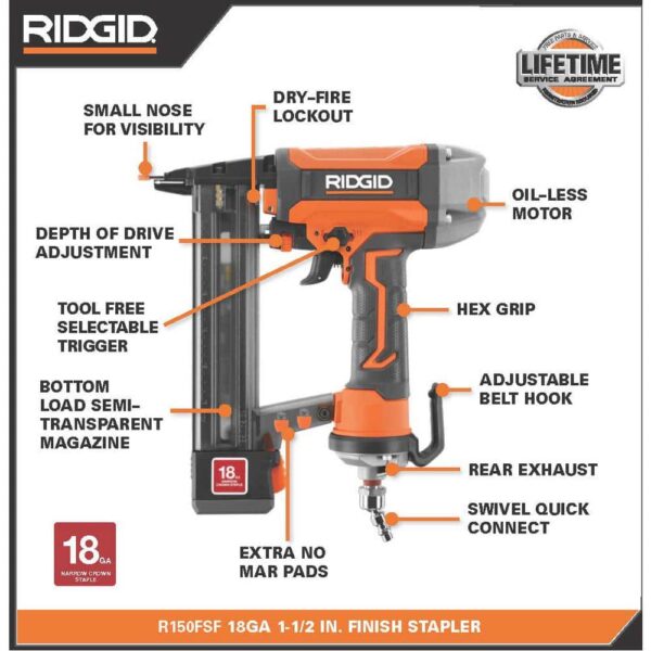 51f0257840594e6e80aa8991f550214e 6 Gal. Portable Electric Pancake Air Compressor w/ 18GA Brad Nailer, 16GA Straight Finish Nailer, & 18GA Finish Stapler R69603FK