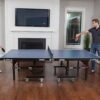 JOOLA Inside Professional MDF Indoor Ping Pong Table with Quick Clamp Table Tennis Net and Post Set - 10 Minute Easy Assembly - Tournament Quality - Foldable with Single Player Playback Mode