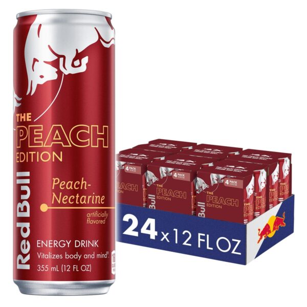 52143b51c43742f7b4dd15f567a658a5 Red Bull Peach Edition Energy Drink, Peach Nectarine, with 80mg Caffeine plus Taurine & B Vitamins, 8.4 Fl Oz, 6 Packs of 4 Cans (Pack of 24)