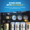 Newair 126 Can Beverage Refrigerator Cooler, Freestanding Mini Fridge with SplitShelf in Stainless Steel for Home, Office or Bar