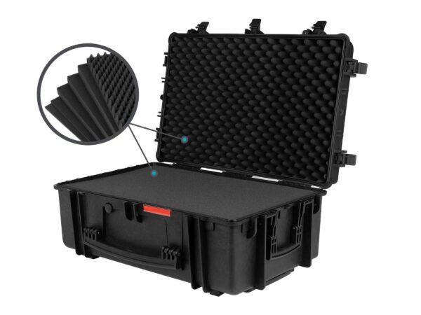 Monoprice Weatherproof Hard Case - 33in x 22in x 13in With Wheels and Customizable Foam, IP67, Shockproof, Customizable Name Plate