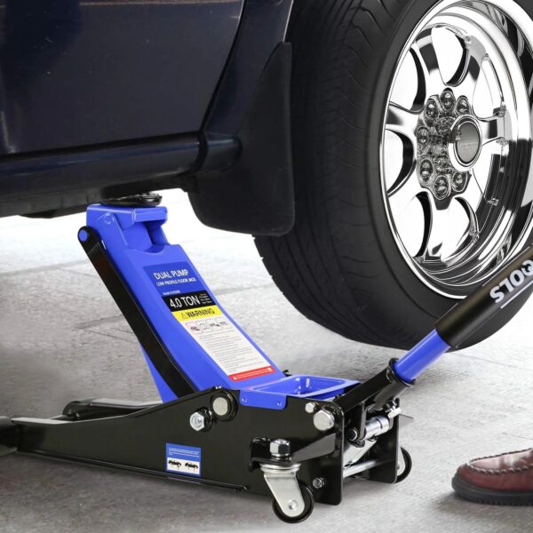 52a011fb2acf4a2ab7df1c77d745ae72 4-Ton Floor Jack, Low Profile Car Jack, Heavy-Duty Trolley Jack Car Lift with Dual Pump Pistons, Lifting Range 4"-21", 8000LBS