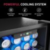 Beverage Refrigerator Cooler - 126 Can Mini Fridge with Glass Door for Soda Beer or Wine, Beverage Cooler for Home, Office, Bar with Adjustable Removable Shelves, Silver