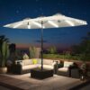 15ft Patio Umbrella with Solar Lights, Large Double Umbrella Outdoor, Rectangle 180''x106'' Umbrellas with 156 PCS LED Lights and Crank Handle for Backyard Deck Pool Shade in Black(1.9" Pole)