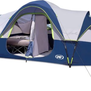 Camping Tent 10-Person-Family Tents, Parties, Music Festival Tent, Big, Easy Up, 5 Large Mesh Windows, Double Layer, 2 Room, Waterproof, Weather Resistant, 18ft x 9ft x78in