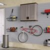 Suncast 30"W x 12"D x 30.25"H Resin Wall Garage Storage Cabinet, Platinum Metallic