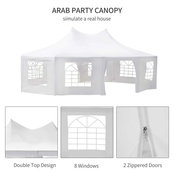 54048f509a144fd5a17530ae76849548 Outsunny 29 x 21 ft Party Tent, Wedding Tent with Sidewalls, Heavy Duty Event Tent with 2 Doors and 8 Windows, Outdoor Gazebo Tent for Party, White