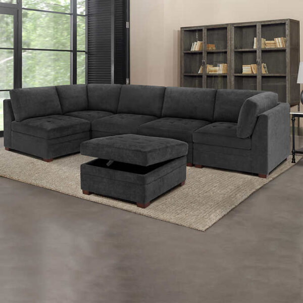 542611411489457ebff728cf710d4c6f Thomasville Tisdale Fabric Sectional with Storage Ottoman