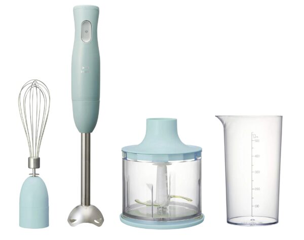 BRUNO Bruno Multi Stick Blender Attachment 3 types (Blender Whipper Chopper) Mixer Slim Compact Fashionable Fashionable Cute Cute Multifunctional Blue Gray BOE034-BGY