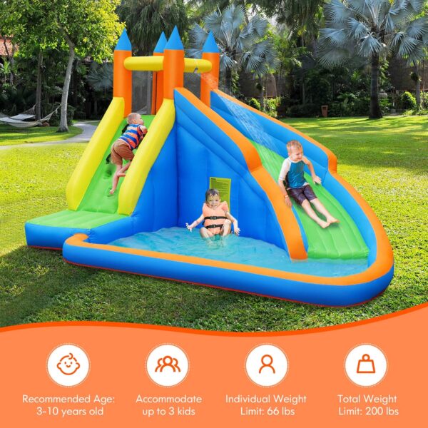 54762ff84846428d90f4cfb2ccbea31e Costway Inflatable Water Slide Mighty Bounce House Castle Splash Pool without Blower