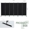 RANTILA 3 Panel Privacy Screen, 6 Ft Tall Folding Privacy Screen Room Dividers, Freestanding Room Partition Wall Dividers, 102''W x 20''D x 71''H, Black