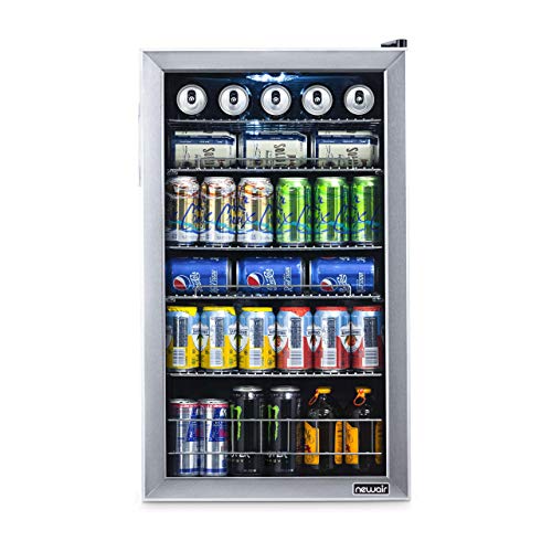 54e0595ad03c4a229854a261b6bb7b00 NewAir Beverage Refrigerator Cooler | 126 Cans Free Standing with Right Hinge Glass Door