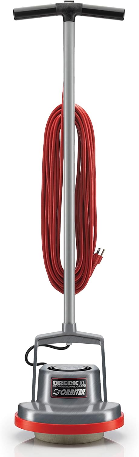 54e115d89f5348609ee35ba89de368a0 Commercial Orbiter Hard Floor Cleaner Machine, Multi-Purpose Floor Cleaning, Random Orbital Drive, Wide Cleaning Path, 50-Foot Long Cord, ORB550MC, Gray/Red-Oreck
