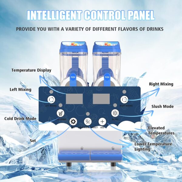 54f547c8a61648fda75d7d82ce1b3048 Commercial Slushy Machine - 1000W 30L Tanks Slush Maker Machine 304 Stainless Steel Commercial Margarita Machines Efficient Cooling the Ideal Slushie Maker for Bars Cafes Restaurants