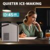 Nugget Ice Maker Countertop with Handle, Ready in 6 Mins, 34lbs Per Day, Removable Top Cover, Auto-Cleaning, Portable Sonic Ice Maker with Basket and Scoop, for Home/Party/RV/Camping (Black)
