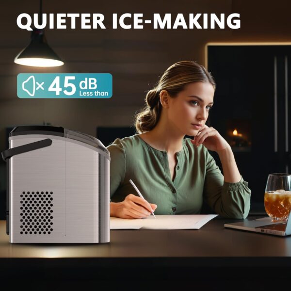 55132292c38345e2ba503ff9585a2e5e Nugget Ice Maker Countertop with Handle, Ready in 6 Mins, 34lbs Per Day, Removable Top Cover, Auto-Cleaning, Portable Sonic Ice Maker with Basket and Scoop, for Home/Party/RV/Camping (Black)